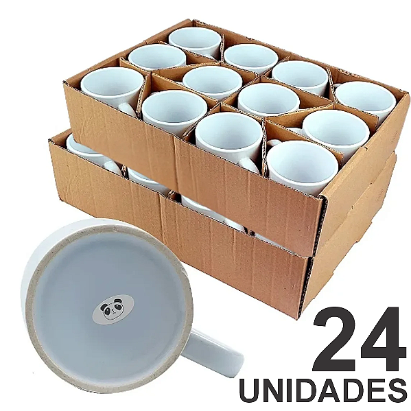 24 Canecas Panda para sublimação Classe AAA