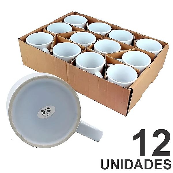 12 Canecas Panda para sublimação Classe AAA