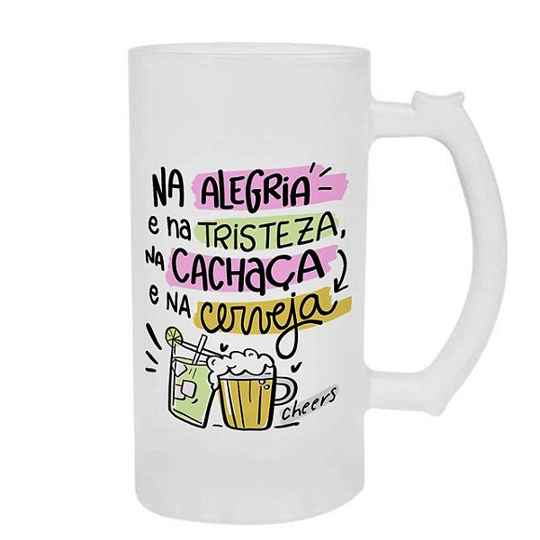 Caneca Chopp Personalizada 460ml Vidro Fosco