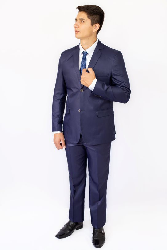 Terno Slim Poliviscose Cor Azul Marinho