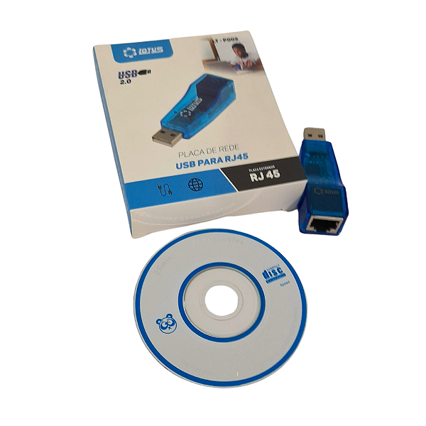 Adaptador placa de rede LAN USB 2.0 com porta RJ45