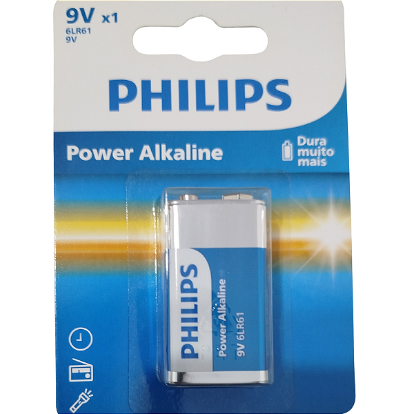 Bateria Philips Alcalina 9V 6LR61 Power