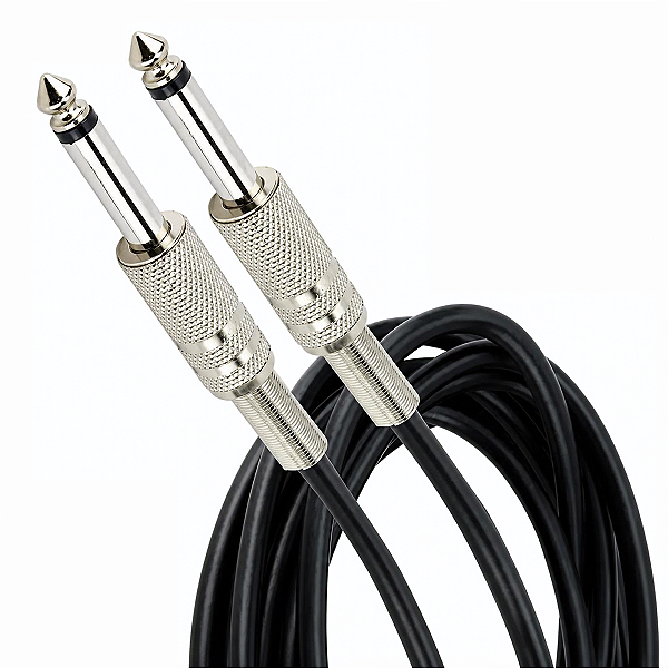 Cabo para Guitarra P10 Macho x P10 Macho 10 Metros Preto