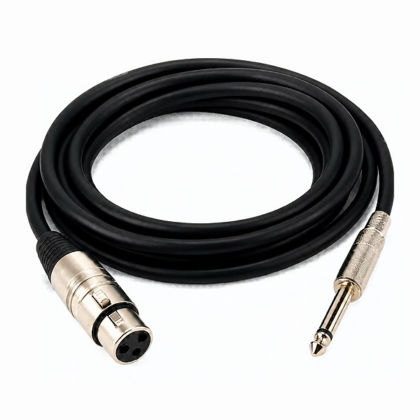 Cabo para Microfone XLR Fêmea x P10 Macho Mono x Cannon 5 metros Storm Tech CBMC0001