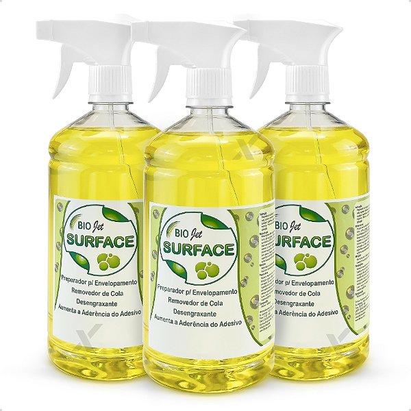 KIT 3 Preparador Envelopamento Removedor Cola Bio Jet Surface