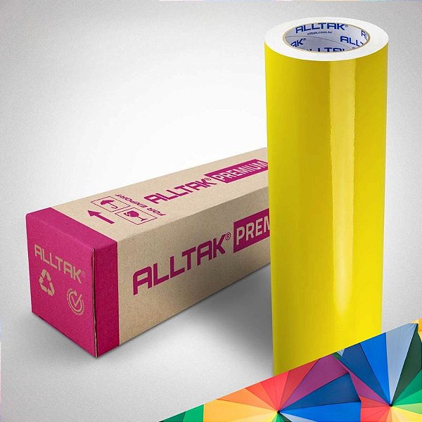 Bobina Vinil Adesivo Rolo Envelopamento Amarelo Canário Alltak Premium 773314