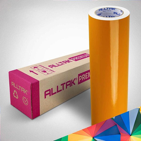 Bobina Vinil Adesivo Rolo Envelopamento Amarelo Ouro Alltak Premium 773311