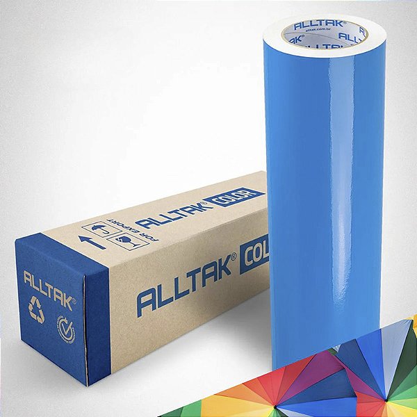 Bobina Vinil Adesivo Rolo Envelopamento Azul Celeste Alltak Color 127350