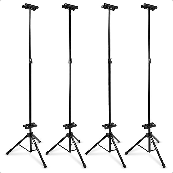Kit 4 Porta Banner Tripé Pedestal Suporte 2,00m Ajustável com Garra