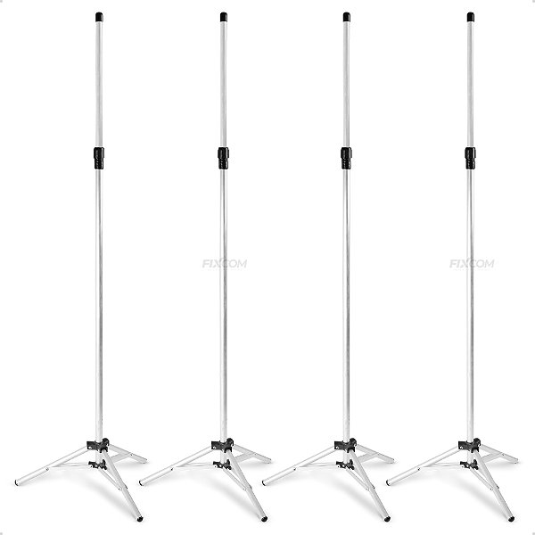 Kit 4 Porta Banner 2.15m Pedestal Tripé Suporte Alumínio Retrátil