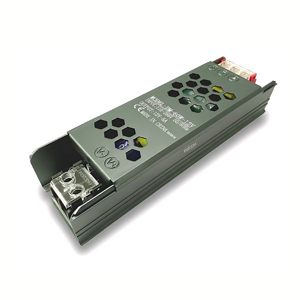 Fonte Chaveada Slim 60w Driver 5a 12v Mini Bivolt Led Perfil