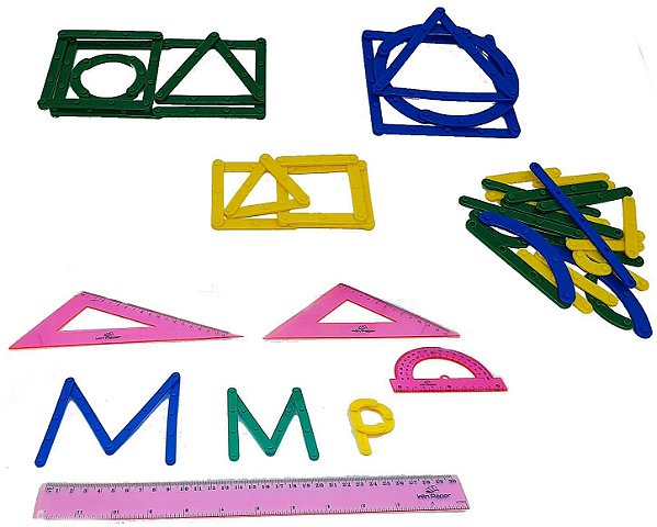 Kit Geometria Geoclick 78 peças MMP Brinquedo Pedagógico