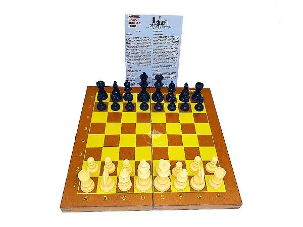 Jogo Xadrez Caixa Box Escolar Oficial Carimbras Grande