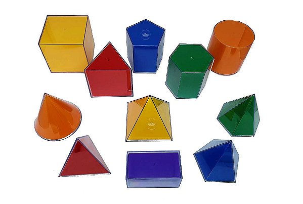Kit 10 Sólidos Geométricos Acrílico com Planificações MMP