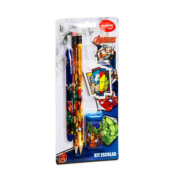 Kit Material Escolar Avengers Vingadores 5 Pçs Molin