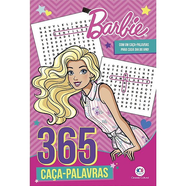 Livro 365 Caca-palavras Barbie Atividades Infantil Menina