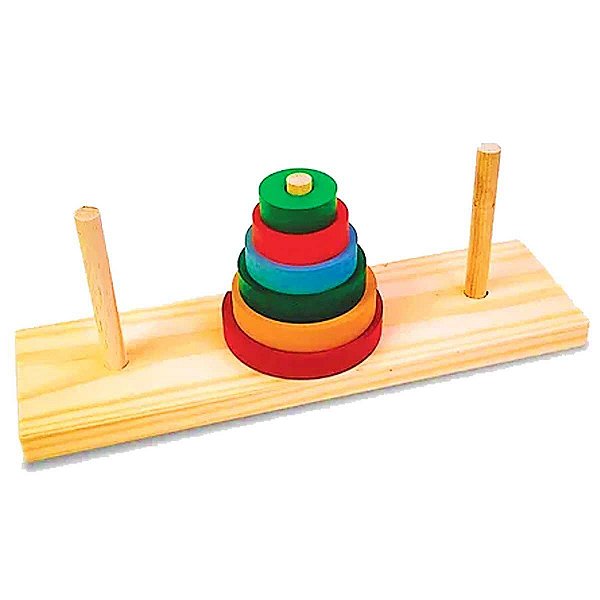 Torre de Hanoi Brinquedo de Madeira Infantil Carimbras