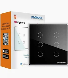 Interruptor Smart 4x4 Nova digital Preto 6 Botões - Zigbee