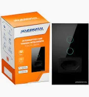 interruptor 4x2 Preto Zigbee Tomada - 2 Botões