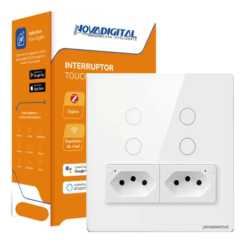 Interruptor Smart Branco Nova Digital ZigBee 4x4