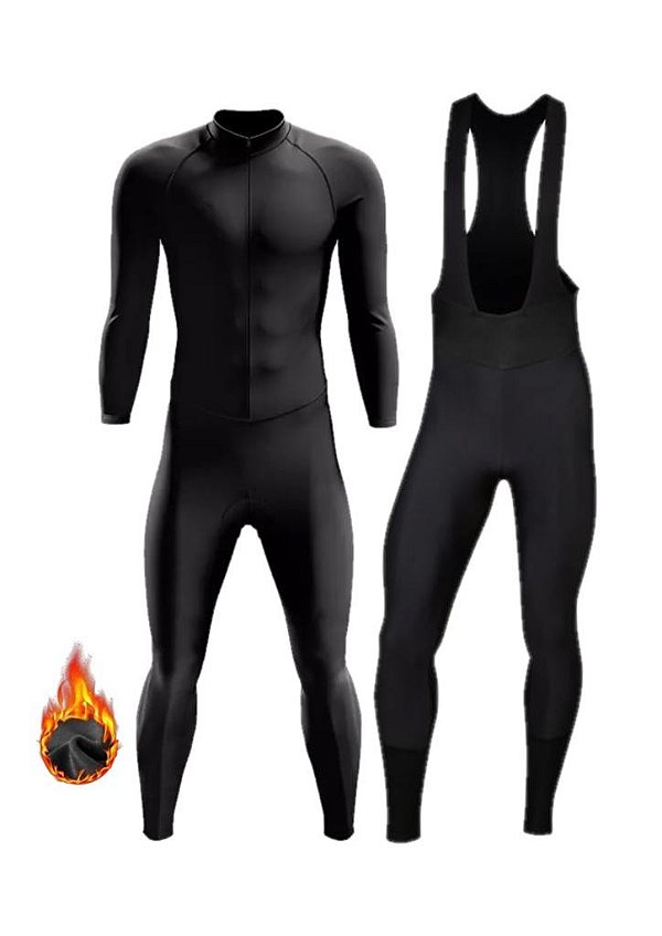 Conjunto De Ciclismo Camisa Calça Bretelle Longo