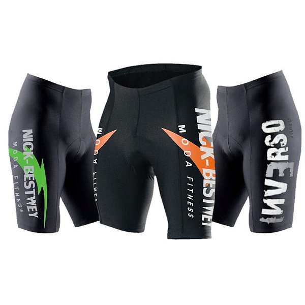 Kit 03 Bermudas De Ciclismo Com Forro D90