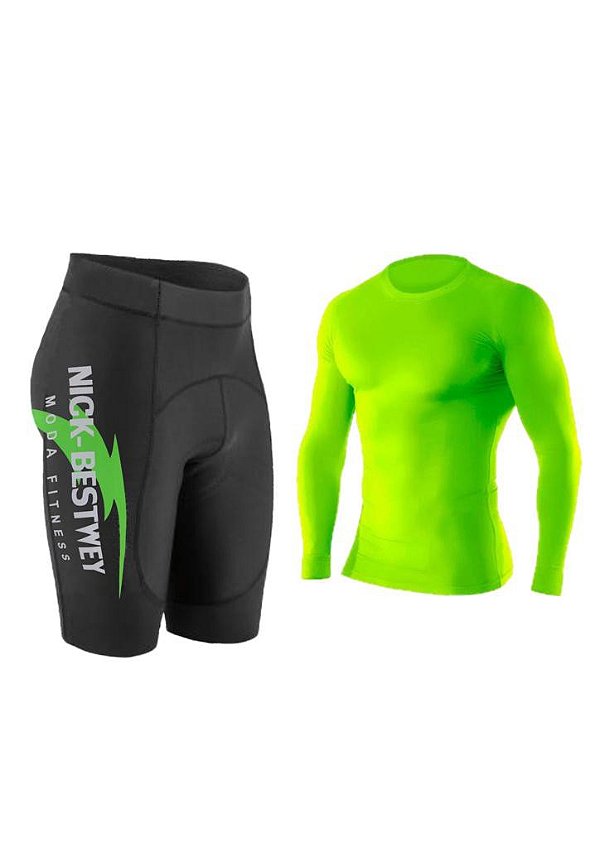 Conjunto De Ciclismo Com Forro E Proteção Solar UV