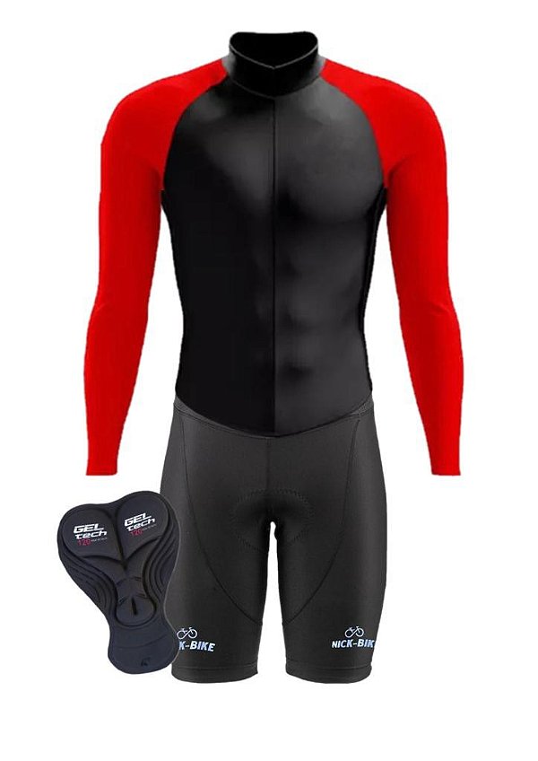 Conjunto De Ciclismo Com Forro Gel E Proteção UV
