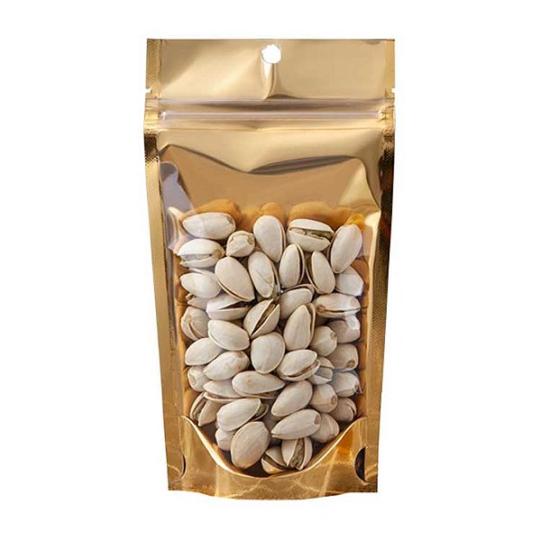 Saco Stand Up Pouch Dourado Hermético Metalizado