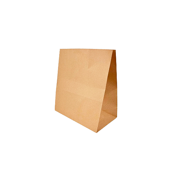 Kit Saco para Delivery de Papel Kraft Liso M 29x24x12cm - C/ 50un