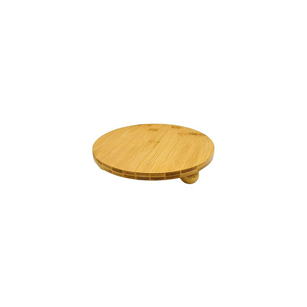 Bandeja Redonda Petisqueira com Pé de Bambu - 25cm