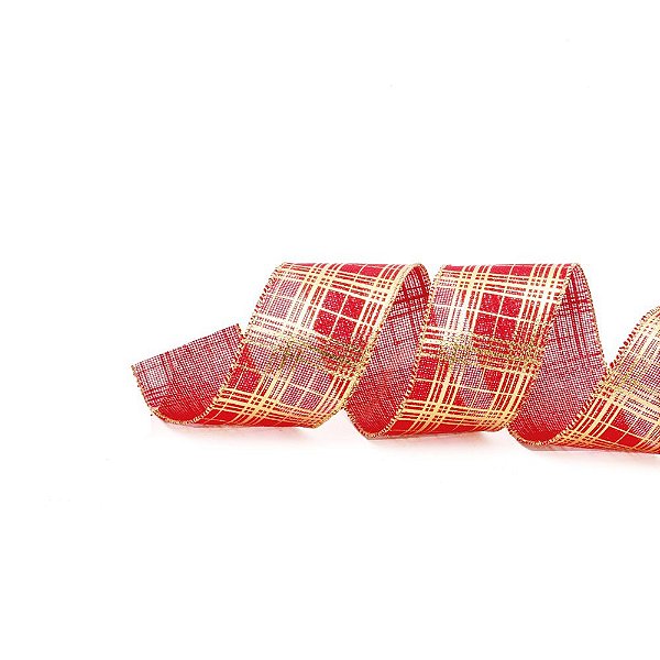 Fita de Natal Vinho Vermelho Dourada - Tradicional