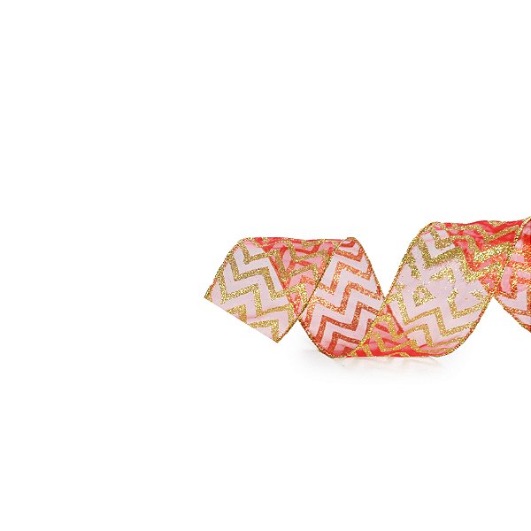 Fita de Natal Vermelha Dourada Missoni- Tradicional