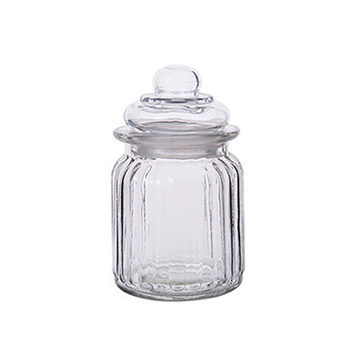 Pote de Vidro com Tampa Hermética Listrado - 280ml