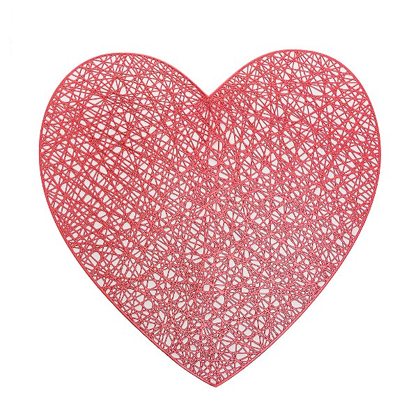 Lugar Americano Sousplat Luxo De Plástico de Coração 1 unid 38cm - Ollypop