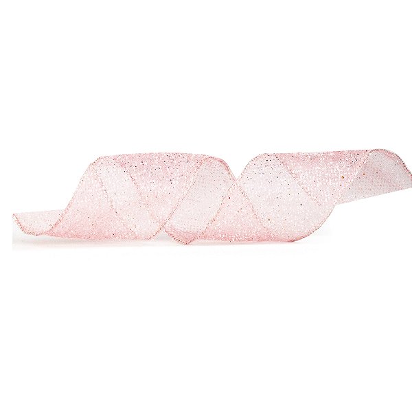 Fita Natalina Aramada Delicada - Rosa