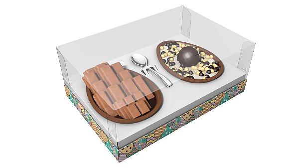 Caixa para Ovos de Páscoa de Colher - Duo Art - 2x 150-250g c/ 10un