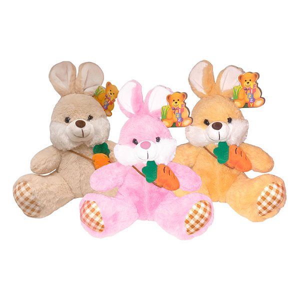 Pelúcia de Coelho com Bolsa de Cenoura - 27 cm
