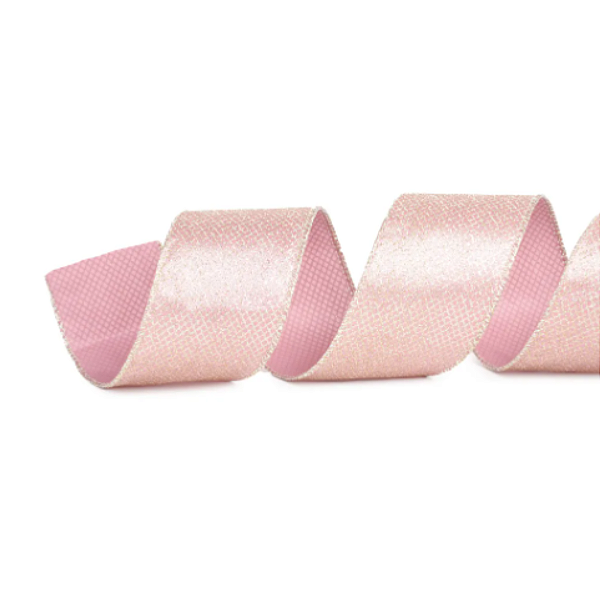 Fita Aramada Losango Glitter Rosa/Ouro