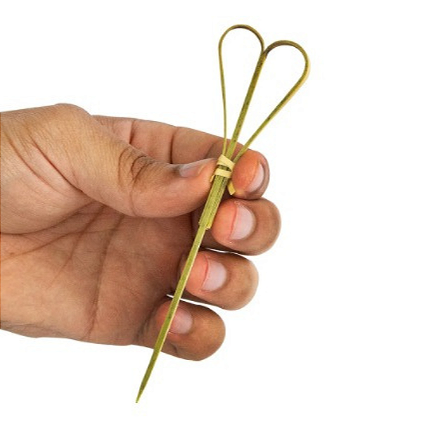 Kit Espeto Palito 12cm em Bambu para Petiscos, Lanches e Coquetéis - C/20un