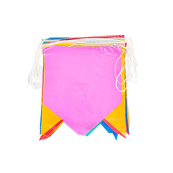 Kit Bandeirinha Plástica Costurada C/120un 10 Metros - Festa Junina
