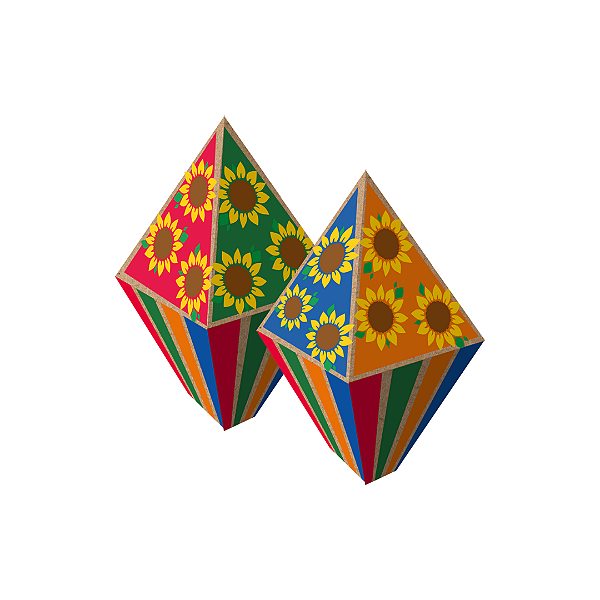 Kit Balão Junino Estampado Dobrável 27cm C/5un - Festa Junina