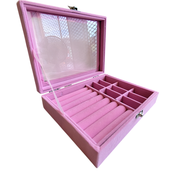 Mostruário Porta Joias com Visor Expositor 4,5x15x20 Aveludado