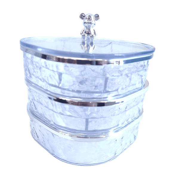 Expositor Porta Joias Acrílico Decorado e Articulado 11x13x13 cm