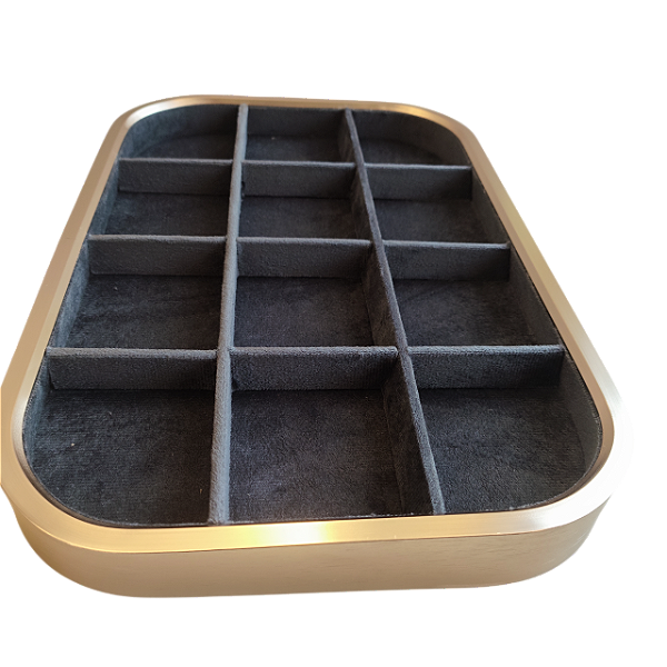 Mostruário Porta Joias Acabamento Metal 2,5x30x20 Aveludado