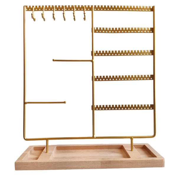 Display Expositor Joias Mostruário Misto Desmontável Base Madeira