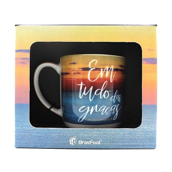Caneca Porcelana Urban Em Tudo Dai Graça 360ml