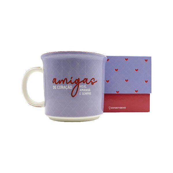 Caneca Cerâmica Amigas Do Coração  350ml
