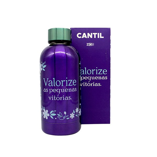 Garrafa Mini Cantil Térmica Valorize Pequenas Vitorias 400ml