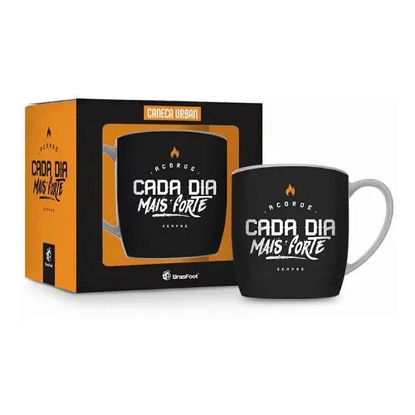Caneca Porcelana Urban Cada dia Mais Forte  360ml
